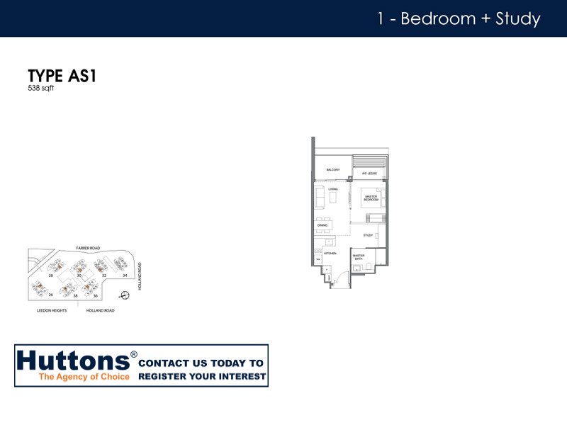 1 - Bedroom + Study