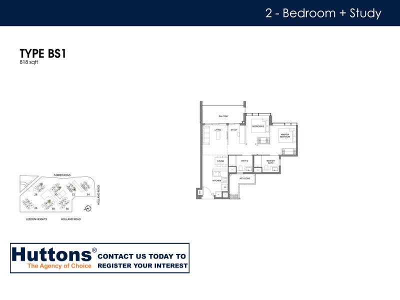 2 - Bedroom + Study